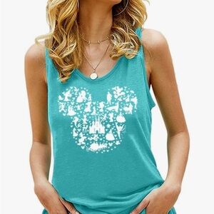 Teal Disney tank top